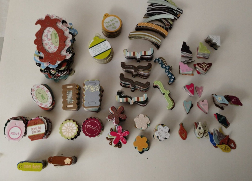 Scrapbooking Lot Cardboard Accents - Frames - Corners - Ornaments - Flowers